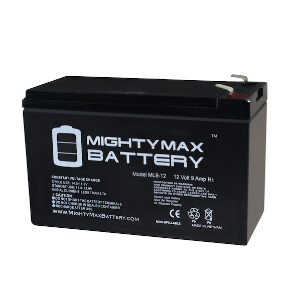 12V 9Ah SLA Replacement Battery For Vision HP12-40W - 8 Pack